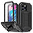 Luxury Aluminum Metal Cover Case 360 Degrees RJ1 for Apple iPhone 15 Pro Black
