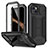 Luxury Aluminum Metal Cover Case 360 Degrees RJ2 for Apple iPhone 15 Black