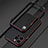 Luxury Aluminum Metal Frame Cover Case for Apple iPhone 13 Pro Max Red and Black