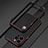 Luxury Aluminum Metal Frame Cover Case for Apple iPhone 15 Pro Max Red and Black