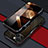 Luxury Aluminum Metal Frame Cover Case LF1 for Apple iPhone 15 Plus Red and Black