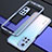 Luxury Aluminum Metal Frame Cover Case S02 for Xiaomi Redmi Note 11T 5G Silver and Blue