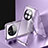 Luxury Aluminum Metal Frame Mirror Cover Case 360 Degrees for Huawei Mate 50 Purple