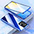 Luxury Aluminum Metal Frame Mirror Cover Case 360 Degrees for OnePlus Ace 2V 5G Blue