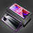 Luxury Aluminum Metal Frame Mirror Cover Case 360 Degrees for Oppo A54 5G Purple