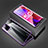 Luxury Aluminum Metal Frame Mirror Cover Case 360 Degrees for Oppo A74 5G Purple