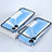 Luxury Aluminum Metal Frame Mirror Cover Case 360 Degrees for Realme 10S 5G Blue