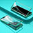 Luxury Aluminum Metal Frame Mirror Cover Case 360 Degrees for Vivo iQOO U1 Green