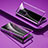 Luxury Aluminum Metal Frame Mirror Cover Case 360 Degrees for Vivo Y50 Purple