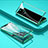 Luxury Aluminum Metal Frame Mirror Cover Case 360 Degrees for Vivo Y72 India Green