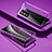 Luxury Aluminum Metal Frame Mirror Cover Case 360 Degrees for Vivo Y75 4G Purple