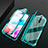 Luxury Aluminum Metal Frame Mirror Cover Case 360 Degrees for Xiaomi Redmi 8 Green