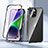Luxury Aluminum Metal Frame Mirror Cover Case 360 Degrees LK1 for Apple iPhone 14 Plus Black