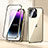 Luxury Aluminum Metal Frame Mirror Cover Case 360 Degrees LK2 for Apple iPhone 14 Pro Gold