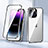 Luxury Aluminum Metal Frame Mirror Cover Case 360 Degrees LK2 for Apple iPhone 15 Pro Max Silver