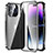 Luxury Aluminum Metal Frame Mirror Cover Case 360 Degrees LO1 for Apple iPhone 15 Pro Black