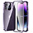 Luxury Aluminum Metal Frame Mirror Cover Case 360 Degrees LO1 for Apple iPhone 15 Pro Purple