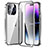 Luxury Aluminum Metal Frame Mirror Cover Case 360 Degrees LO1 for Apple iPhone 15 Pro Silver