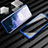 Luxury Aluminum Metal Frame Mirror Cover Case 360 Degrees M01 for OnePlus 7T Pro 5G Blue