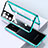 Luxury Aluminum Metal Frame Mirror Cover Case 360 Degrees M01 for Samsung Galaxy S22 Ultra 5G Green