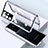 Luxury Aluminum Metal Frame Mirror Cover Case 360 Degrees M01 for Samsung Galaxy S22 Ultra 5G Silver