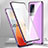 Luxury Aluminum Metal Frame Mirror Cover Case 360 Degrees M01 for Vivo iQOO 8 5G Purple