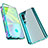 Luxury Aluminum Metal Frame Mirror Cover Case 360 Degrees M01 for Xiaomi Mi Note 10 Cyan