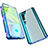 Luxury Aluminum Metal Frame Mirror Cover Case 360 Degrees M01 for Xiaomi Mi Note 10 Pro Blue