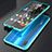 Luxury Aluminum Metal Frame Mirror Cover Case 360 Degrees M02 for Huawei P20 Lite Sky Blue