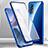 Luxury Aluminum Metal Frame Mirror Cover Case 360 Degrees M02 for Xiaomi Mi 12 5G Blue