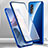 Luxury Aluminum Metal Frame Mirror Cover Case 360 Degrees M02 for Xiaomi Mi 12S 5G Blue