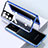 Luxury Aluminum Metal Frame Mirror Cover Case 360 Degrees M03 for Samsung Galaxy S23 Ultra 5G Blue