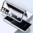 Luxury Aluminum Metal Frame Mirror Cover Case 360 Degrees M03 for Samsung Galaxy S23 Ultra 5G Silver