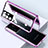 Luxury Aluminum Metal Frame Mirror Cover Case 360 Degrees M03 for Samsung Galaxy S24 Ultra 5G Purple