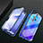 Luxury Aluminum Metal Frame Mirror Cover Case 360 Degrees M03 for Xiaomi Poco X2 Blue