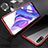 Luxury Aluminum Metal Frame Mirror Cover Case 360 Degrees M04 for Huawei Y9 Prime (2019) Red