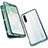 Luxury Aluminum Metal Frame Mirror Cover Case 360 Degrees M05 for Oppo F15 Green