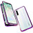 Luxury Aluminum Metal Frame Mirror Cover Case 360 Degrees M05 for Oppo F15 Purple