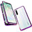 Luxury Aluminum Metal Frame Mirror Cover Case 360 Degrees M05 for Oppo Find X2 Lite Purple