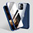 Luxury Aluminum Metal Frame Mirror Cover Case 360 Degrees M06 for Apple iPhone 14 Pro Blue