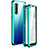 Luxury Aluminum Metal Frame Mirror Cover Case 360 Degrees M06 for Oppo K7 5G Green