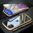 Luxury Aluminum Metal Frame Mirror Cover Case 360 Degrees M07 for Apple iPhone 11 Gold