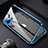 Luxury Aluminum Metal Frame Mirror Cover Case 360 Degrees M09 for Apple iPhone 14 Pro Blue