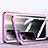 Luxury Aluminum Metal Frame Mirror Cover Case 360 Degrees P01 for Oppo A54 5G Purple