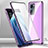 Luxury Aluminum Metal Frame Mirror Cover Case 360 Degrees P01 for Oppo A57 5G Purple