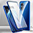 Luxury Aluminum Metal Frame Mirror Cover Case 360 Degrees P01 for Oppo K10 5G India Blue