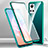 Luxury Aluminum Metal Frame Mirror Cover Case 360 Degrees P01 for Realme GT Neo3 5G Green