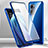 Luxury Aluminum Metal Frame Mirror Cover Case 360 Degrees P01 for Realme V23 5G Blue