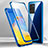 Luxury Aluminum Metal Frame Mirror Cover Case 360 Degrees P01 for Vivo iQOO Neo6 5G Blue