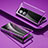 Luxury Aluminum Metal Frame Mirror Cover Case 360 Degrees P01 for Vivo iQOO Z6 Lite 5G Purple